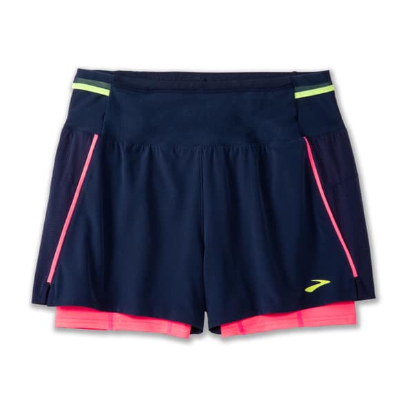 Brooks High Point 3 2-in-1 Short 2.0 Damen (Dunkelblau XS ) Laufbekleidung von Brooks