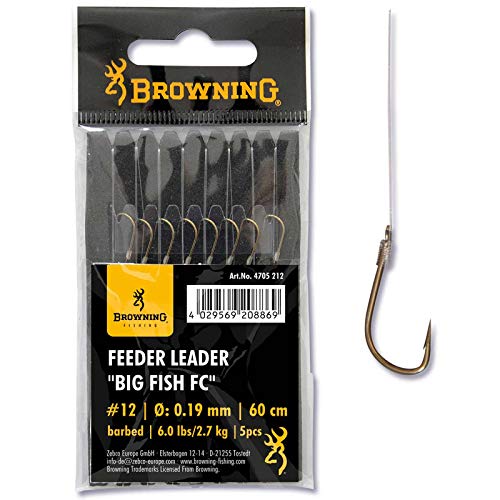 Browning Bronze 12 Feeder Leader Big Fish FC 2,7kg,6,0lbs Ø0,19mm 60cm 5Stück Browning Bronze 12 Feeder Leader Big Fish FC 2,7kg,6,0lbs Ø0,19mm 60cm 5Stück von Browning