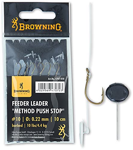 Browning Bronze 16 Feeder Leader Method Push Stop 6lbs,3,0kg Ø0,18mm 10cm 6Stück von Browning