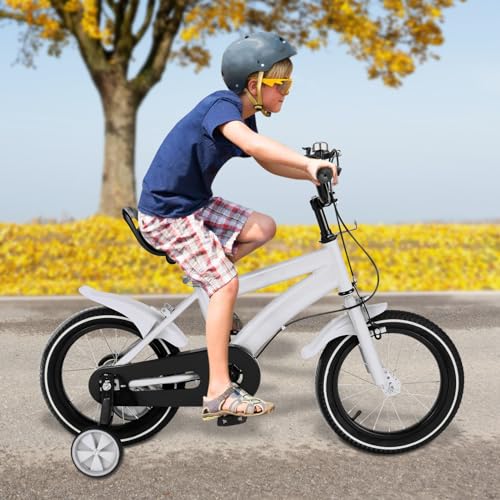 Brride 14 Zoll KinderFahrrad ab 3 Jahre, Jungen Mädchen Kinderfahrrad für ab 3-6 Jahre, Kinderfahrräder mit Stützräder, Höhenverstellbar, Kinder Fahrrad Cool Weiß Brride 14 Zoll KinderFahrrad ab 3 Jahre, Jungen Mädchen Kinderfahrrad für ab 3-6 Jahre, Kinderfahrräder mit Stützräder, Höhenverstellbar, Kinder Fahrrad Cool Weiß von Brride