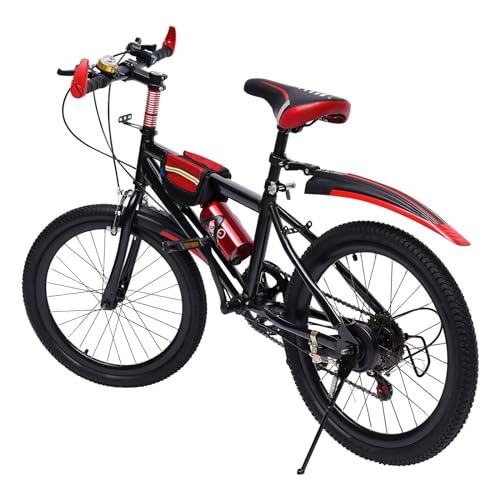 Brride Mountainbike 20 Zoll Kinderfahrrad, Doppelscheibenbremse Fahrräder mit Wasserbecherhalter und Kompass-Glocke, Geschenke für Jungen und Mädchen Brride Mountainbike 20 Zoll Kinderfahrrad, Doppelscheibenbremse Fahrräder mit Wasserbecherhalter und Kompass-Glocke, Geschenke für Jungen und Mädchen von Brride