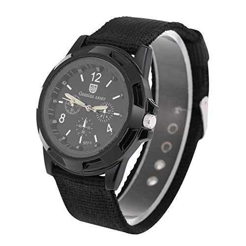 Brrnoo Armbanduhr, Herren Digitale Sportuhr, Elektronische Analoge Runde Uhren Haltbares Nylonband für Den Täglichen Gebrauch Geeignet(Schwarz) von Brrnoo