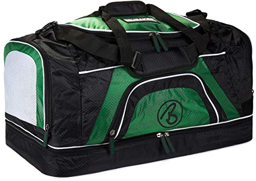 BRUBAKER 'Big Base' XXL Sporttasche 90 L mit großem Nassfach als Bodenfach + Schuhfach - Schwarz/Grün BRUBAKER 'Big Base' XXL Sporttasche 90 L mit großem Nassfach als Bodenfach + Schuhfach - Schwarz/Grün von BRUBAKER