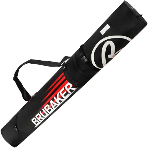 BRUBAKER Skitasche Carver Champion Schwarz Rot - Gepolsterter Skisack für 1 Paar Ski und Stöcke - Reißfester Ski Bag 190 x 34 x 34 cm BRUBAKER Skitasche Carver Champion Schwarz Rot - Gepolsterter Skisack für 1 Paar Ski und Stöcke - Reißfester Ski Bag 190 x 34 x 34 cm von BRUBAKER