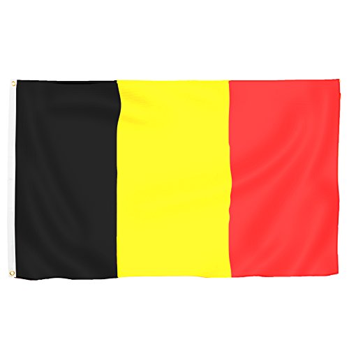 BRUBAKER Hissflagge Belgien Fahne Flagge 150 x 90 cm Banner mit Ösen zum Hissen von BRUBAKER