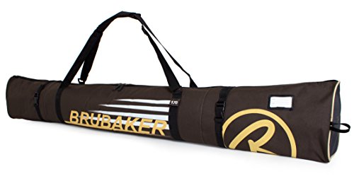 BRUBAKER Skitasche Carver Champion Braun Beige - Gepolsterter Skisack für 1 Paar Ski und Stöcke - Reißfester Ski Bag 190 x 34 x 34 cm BRUBAKER Skitasche Carver Champion Braun Beige - Gepolsterter Skisack für 1 Paar Ski und Stöcke - Reißfester Ski Bag 190 x 34 x 34 cm von BRUBAKER