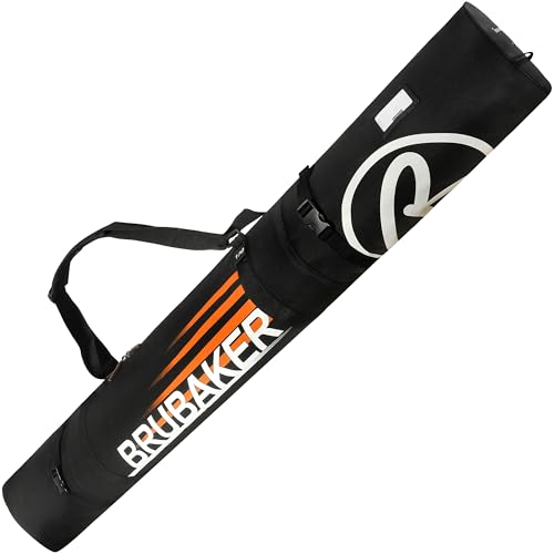 BRUBAKER Skitasche Carver Champion Schwarz Orange - Gepolsterter Skisack für 1 Paar Ski und Stöcke - Reißfester Ski Bag 190 x 34 x 34 cm BRUBAKER Skitasche Carver Champion Schwarz Orange - Gepolsterter Skisack für 1 Paar Ski und Stöcke - Reißfester Ski Bag 190 x 34 x 34 cm von BRUBAKER