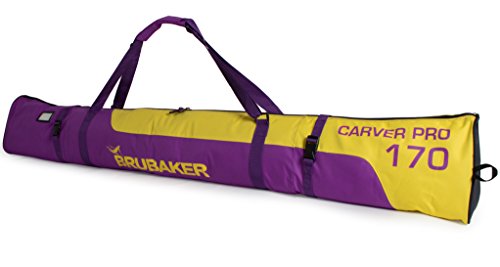 BRUBAKER Skitasche Carver Pro Limited Edition gepolsterter Skisack für 1 Paar Ski und Stöcke 170 cm Lila Gelb BRUBAKER Skitasche Carver Pro Limited Edition gepolsterter Skisack für 1 Paar Ski und Stöcke 170 cm Lila Gelb von BRUBAKER