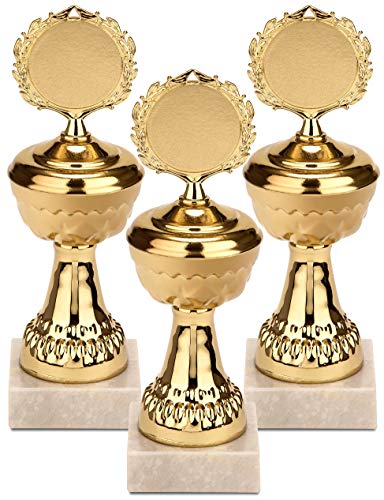 BRUBAKER 12-teiliges Set goldene Trophäen Pokale - Metallpokal auf Marmor Sockel 21 cm - Preise für Gewinner Sieger Sportveranstaltungen Kindergeburtstage BRUBAKER 12-teiliges Set goldene Trophäen Pokale - Metallpokal auf Marmor Sockel 21 cm - Preise für Gewinner Sieger Sportveranstaltungen Kindergeburtstage von BRUBAKER
