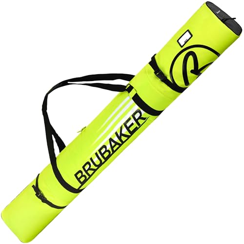 BRUBAKER Skitasche Carver Champion Neon Gelb Schwarz - Gepolsterter Skisack für 1 Paar Ski und Stöcke - Reißfester Ski Bag 170 x 34 x 34 cm BRUBAKER Skitasche Carver Champion Neon Gelb Schwarz - Gepolsterter Skisack für 1 Paar Ski und Stöcke - Reißfester Ski Bag 170 x 34 x 34 cm von BRUBAKER