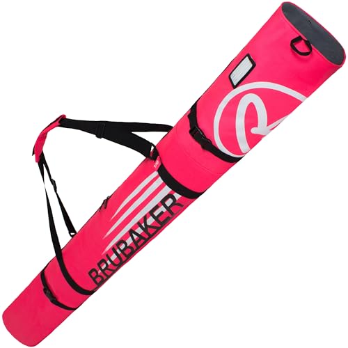 BRUBAKER Skitasche Carver Champion Pink Weiß - Gepolsterter Skisack für 1 Paar Ski und Stöcke - Reißfester Ski Bag 170 x 34 x 34 cm BRUBAKER Skitasche Carver Champion Pink Weiß - Gepolsterter Skisack für 1 Paar Ski und Stöcke - Reißfester Ski Bag 170 x 34 x 34 cm von BRUBAKER