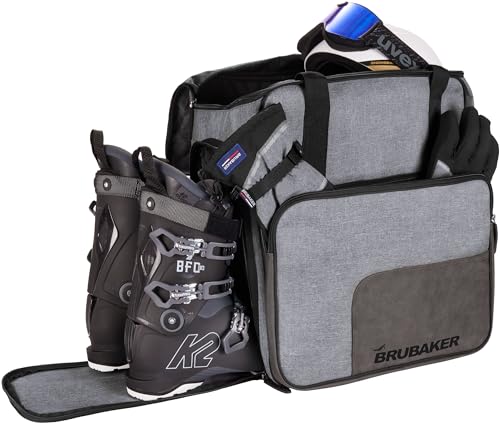 BRUBAKER Super Performance Skischuhtasche - Komfort Helmtasche Rucksack mit Schuhfach - Grau meliert Schwarz BRUBAKER Super Performance Skischuhtasche - Komfort Helmtasche Rucksack mit Schuhfach - Grau meliert Schwarz von BRUBAKER