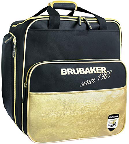 BRUBAKER Super St. Moritz Skischuhtasche Helmtasche Rucksack-Tragesystem mit Schuhfach - Schwarz Gold BRUBAKER Super St. Moritz Skischuhtasche Helmtasche Rucksack-Tragesystem mit Schuhfach - Schwarz Gold von BRUBAKER