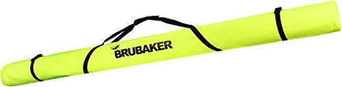 BRUBAKER Langlauf Skitasche XC Touring - Skisack für 1 Paar Ski und 1 Paar Stöcke - Leichtgewicht Ski Bag Neon Gelb/Schwarz 195 cm von BRUBAKER