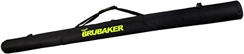 BRUBAKER Langlauf Skitasche XC Touring - Skisack für 1 Paar Ski und 1 Paar Stöcke - Leichtgewicht Ski Bag Schwarz/Neon Gelb 195 cm von BRUBAKER