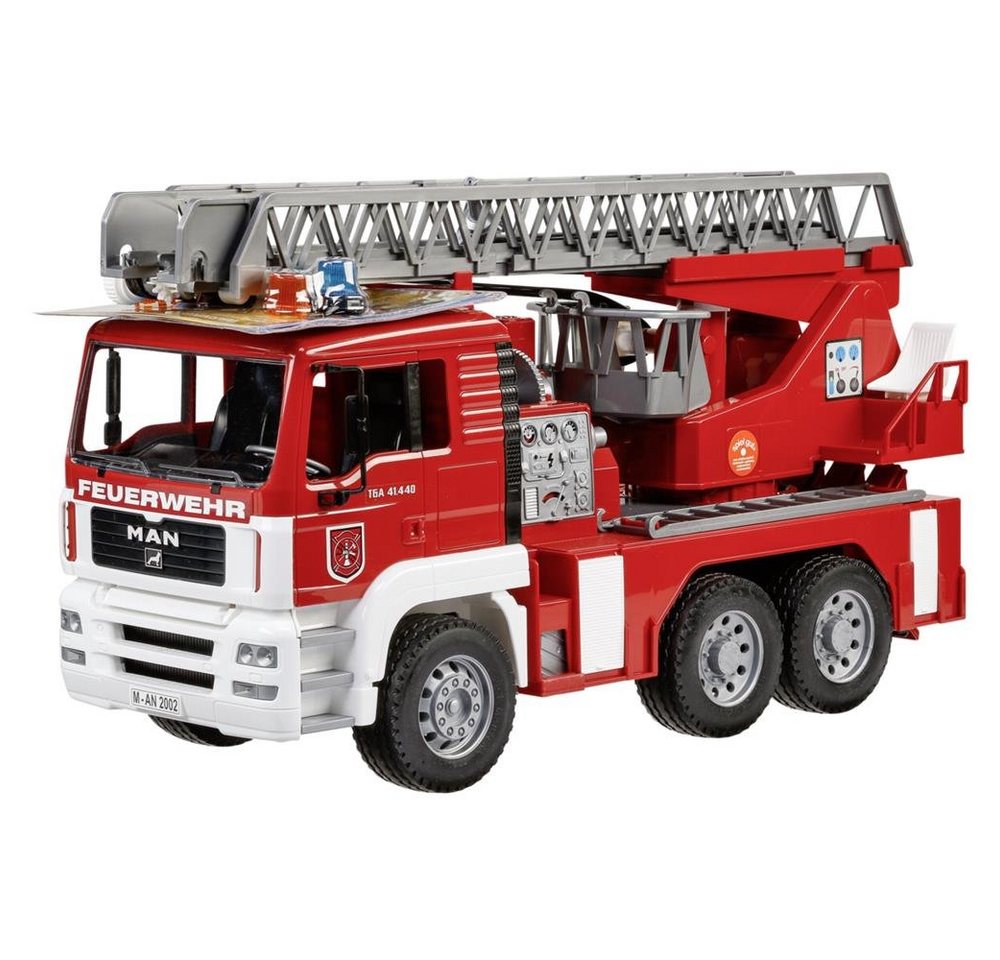 Bruder® Spielzeug-Feuerwehr 02771 MAN-Feuerwehr, mit Drehleiter, Wasserpumpe, Licht und Sound, 1:16 von Bruder®