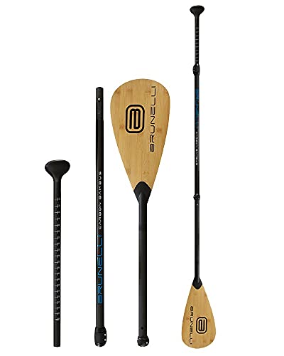 Brunelli Carbon Bambus Paddle SUP Paddel 3-teilig verstellbar 180-220cm von Brunelli