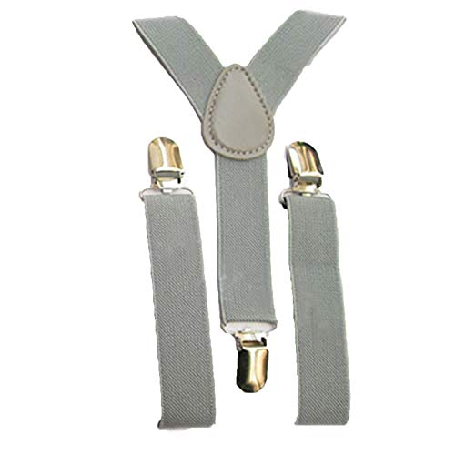 Brüssel08 Unisex Kinder Verstellbare Y-Rücken Strapse mit starken Clips elastisch Y-Rücken Clip Hosenträger für Jungen Mädchen, hellgrau Brüssel08 Unisex Kinder Verstellbare Y-Rücken Strapse mit starken Clips elastisch Y-Rücken Clip Hosenträger für Jungen Mädchen, hellgrau von Brussels