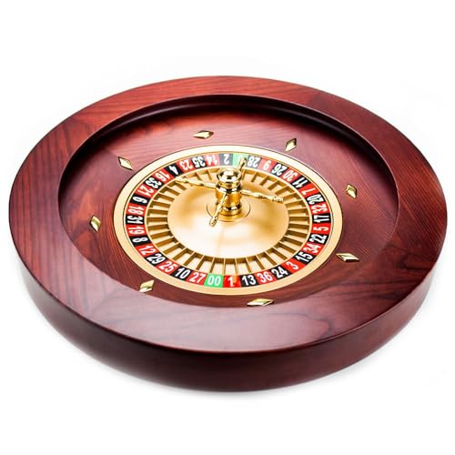 Brybelly Casino Grade Deluxe Roulette-Rad aus Holz, GROU-002, Rot/Braun-Mahagoni, 18" von Brybelly