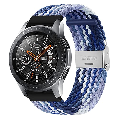 20mm Nylon Armband Geflochtenes Ersatzarmband Kompatibel mit Samsung Galaxy Watch 4/Active 2 40mm/44mm Huawei Watch 2/2 pro Sport Uhrenarmband mit Edelstahl Verschluss (Blaubeere,20mm) von BrynnShop