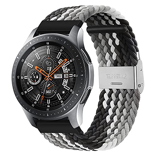BrynnShop 20mm Nylon Armband Geflochtenes Ersatzarmband Kompatibel mit Samsung Galaxy Watch 4/Active 2 40mm/44mm Huawei Watch 2/2 pro Sport Uhrenarmband mit Edelstahl Verschluss (Schokolade,20mm) von BrynnShop