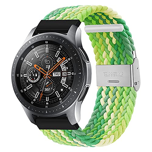 20mm Nylon Armband Geflochtenes Ersatzarmband Kompatibel mit Samsung Galaxy Watch 4/Active 2 40mm/44mm Huawei Watch 2/2 pro Sport Uhrenarmband mit Edelstahl Verschluss (Zitronen,20mm) von BrynnShop