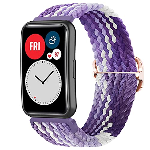 BrynnShop Armbänder Für Huawei Watch Fit Armband Nylon Sport Strap Geflochten Elastisch Mesh Für Damen/Herren Ersatzband mit Band Fitness Uhrenarmband Kompatibel mit Huawei Watch Fit (12) von BrynnShop