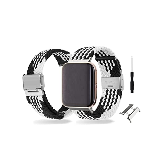 Armbänder Für Oppo Watch 41mm/46mm Armband Nylon Sport Strap Geflochten Elastisch Mesh Für Damen/Herren Ersatzband mit Verschluss Fitness Uhrenarmband Kompatibel mit Oppo Watch 41mm/46mm (V,46mm) von BrynnShop