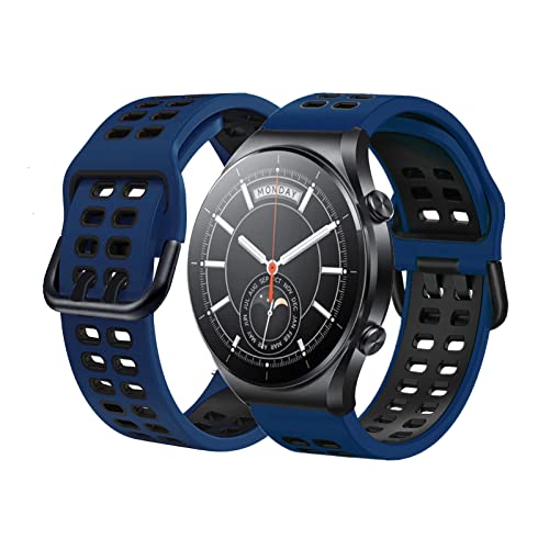 BrynnShop Silikon Armbänder Für Xiaomi Watch S1 / Watch S1 Active Armband Für Herren Damen Sport Weiche Wasserdicht Ersatzband mit Kompatibel mit Xiaomi Watch S1 / Watch S1 Active (Dunkelblau) von BrynnShop