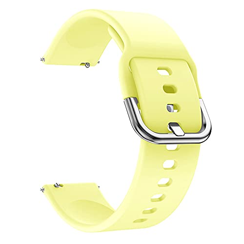 Kompatibel mit Amazfit Bip S Lite Ersatzarmband Silikon Sport Armband für Amazfit Bip S Sportarmband Weich Atmungsaktiv 20mm Band für Amazfit Bip S Lite/Bip S/Bip/Bip Lite (Gelb,20mm) von BrynnShop