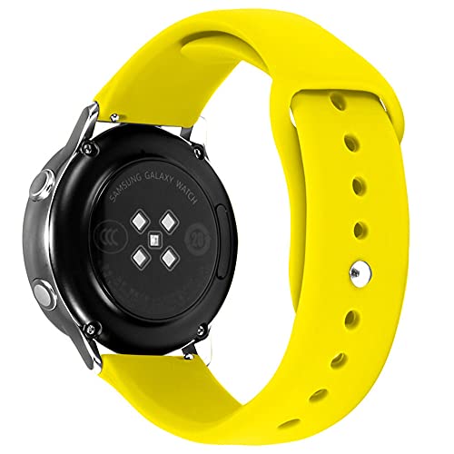 Kompatibel mit Galaxy Watch 3 Armband 45mm Silikon Sportarmband für Damen Herren, Ersatzarmband für Galaxy Watch 3 Armband 22mm Weiches Silikon Einstellbar Uhrenarmband (Gelb,22mm) von BrynnShop