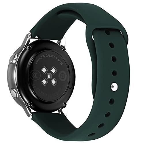 Kompatibel mit Huawei Watch GT2 Armband 42mm Silikon Sportarmband für Damen Herren, Ersatzarmband Weiches Einstellbar 20mm Uhrenarmband für Huawei Watch GT2 42mm (Dunkelgrün,20mm) von BrynnShop