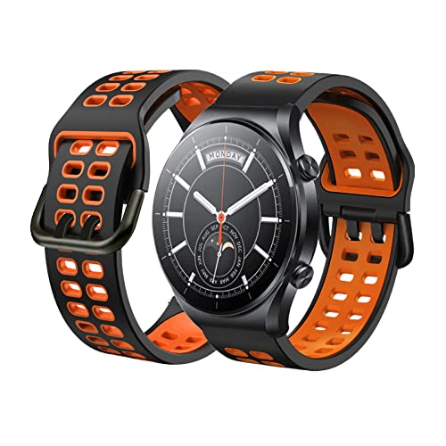 Silikon Armbänder Für Xiaomi Watch S1 / Watch S1 Active Armband Für Herren Damen Sport Weiche Wasserdicht Ersatzband mit Kompatibel mit Xiaomi Watch S1 / Watch S1 Active (orange 2) von BrynnShop