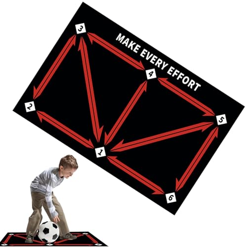 Bsbkoj Football Footstep Training Mat for Soccer Skills, Soccer Training Equipment for Dribbling Practice, Silent Auxiliary Props for Enhanced Soccer Training, Ideal Practice Equipment for Kids von Bsbkoj