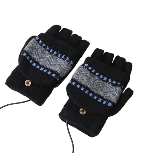 Bsbkoj USB Heated Gloves, Sided Heated Gloves, Adjustable Temperature Heated Gloves, Full-Finger Heated Gloves, Fingerless Heated Gloves, Knitted USB Heated Gloves, USB Heating Gloves for Winter von Bsbkoj