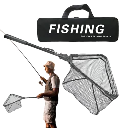 Fly Fishing Nets for Trout, Folding Fishing Nets, Telescoping Fishing Nets, Trout Fishing Gear, Kayak Fishing Nets, Aluminum Fishing Nets, Rubber Mesh Nets, Lightweight Trout Nets, Portable Fishing von Bsbkoj