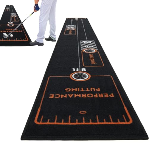 Golf Putting Mat, 3 Meters Putting Mat, Indoor Golf Practice Mat, Golf Turf Practice Mat, Lightweight Putting Mat, Golf Hitting Practice Mat, Portable Golf Putting Mat, Home Putting Practice Mat von Bsbkoj