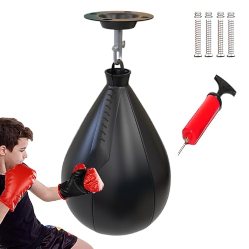 Speedbag Boxset Birnenförmiger Speed Bag Tragbarer Drehball Boxing Speed Bag Reflex Training Gym Speedbag Set Speed Bag für Männer Speed Bag für Frauen Home Boxing Equipment von Bsbkoj