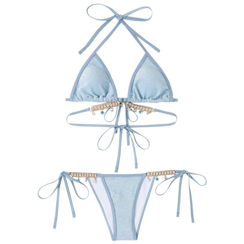 Badeanzug Frauenfischbohrkette Windkrawatte Dreieck Bikini DREI Spitze Urlaubsbadeanzug von BuNiq