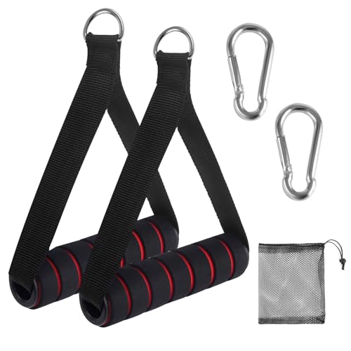 Bubuny 2 Stück Einhandgriff, Kabelzug Griffe für Widerstandsbänder, Einhandgriff für Home Gym Fitness Kraftraining, Seilzug, Klimmzugstangen, Resistance Band & Pull Ups von Bubuny