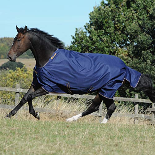 Bucas Irish Turnout Light/50 Classic, Weidedecke Rückenlänge 155 cm, Navy/gold von Bucas