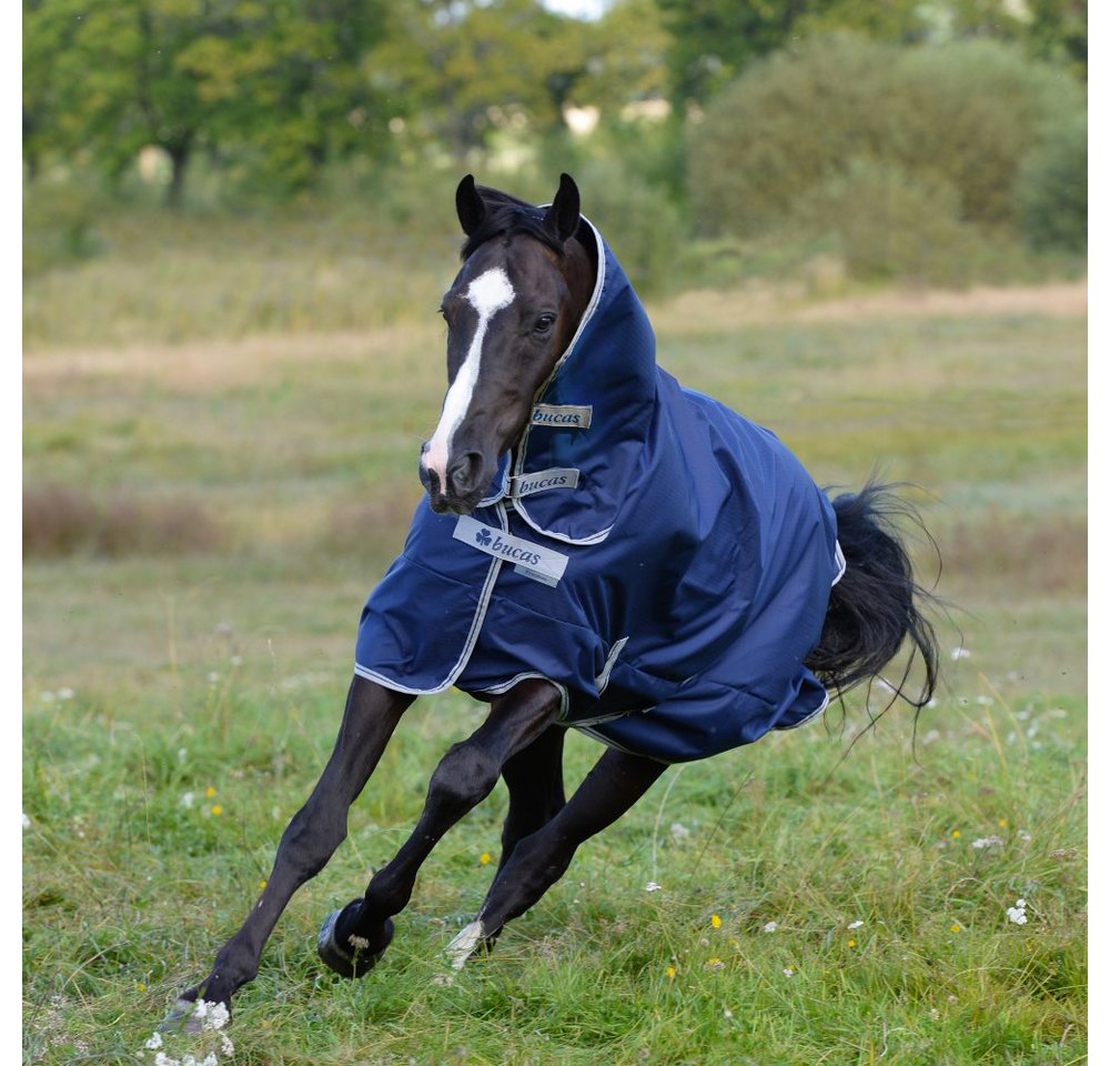 Bucas Pferde-Regendecke Bucas Freedom Turnout Light Full Neck 0g - Navy von Bucas