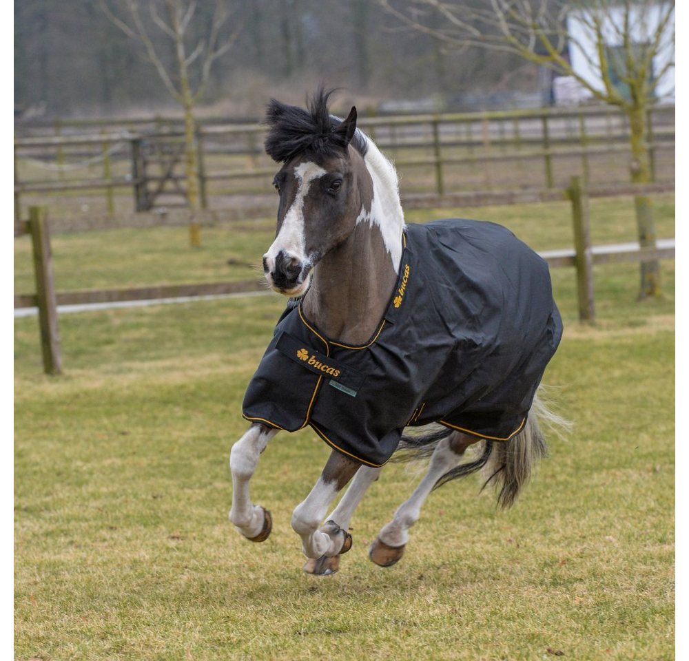 Bucas Pferde-Regendecke Bucas Irish Turnout Light 50g Classic 1200D - Pony - black/gold von Bucas