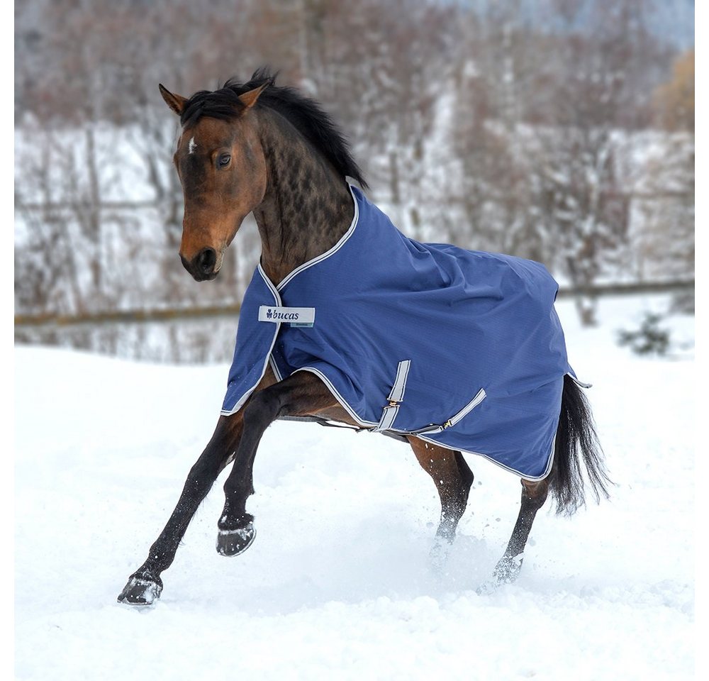 Bucas Pferde-Thermodecke Bucas Freedom Turnout Medium 150g - navy/silver von Bucas