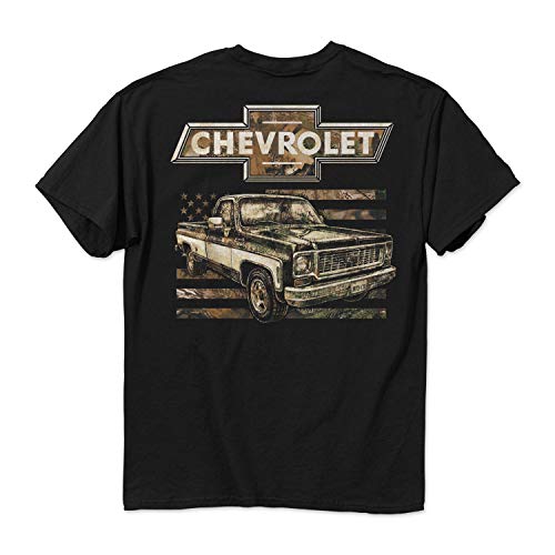 Buck Wear Herren Chevy-73 Camo Flag T-Shirt, Schwarz, 2X von Buck Wear