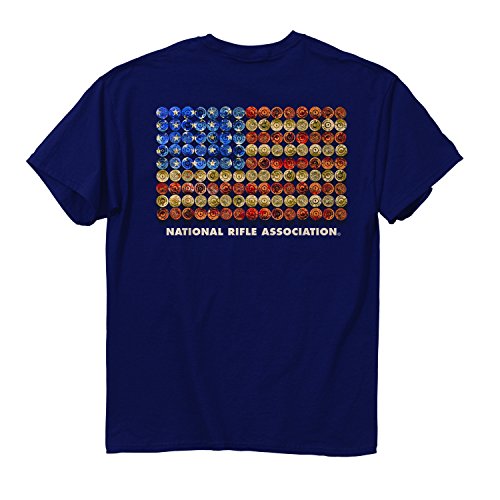 Buck Wear Nahtloses NRA-Shot Gun Flaggen-T-Shirt für Herren, Marineblau, Größe 3XL, Größe 3XL von Buck Wear