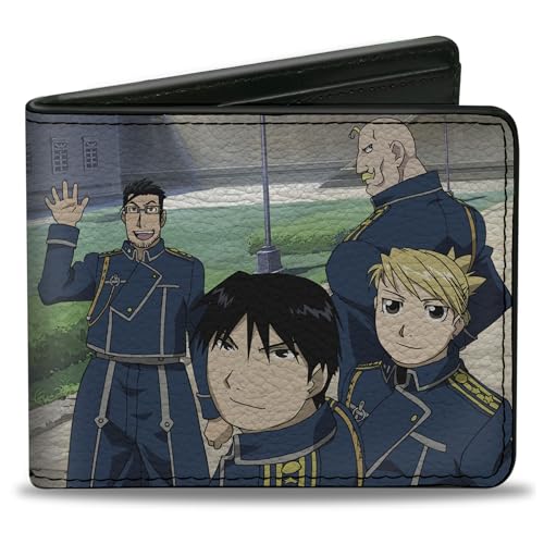 Aniplex Wallet Bifold Fullmetal Alchemist Brotherhood Six Character Yard Scene Vegan Leather, Mehrfarbig, 4.0" x 3.5", Casual von Buckle-Down