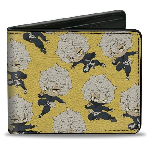 Buckle-Down Crunchyroll Geldbörse Bifold Hells Paradise Chibi Gabimaru Poses Streugelb Veganes Leder, gelb, 4.0" x 3.5", Casual von Buckle-Down