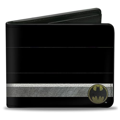 Buckle-Down Herren Bifold Wallet Batman, Batman, 4.0" x 3.5", DC Comics Geldbörse, Bifold, Bat Signal Corner Weathered Black Yellow Black, Vegan Leather Buckle-Down Herren Bifold Wallet Batman, Batman, 4.0" x 3.5", DC Comics Geldbörse, Bifold, Bat Signal Corner Weathered Black Yellow Black, Vegan Leather von Buckle-Down