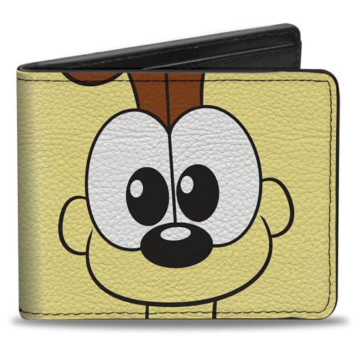 Buckle-Down Nickelodeon Geldbörse Bifold Garfield Odie Gesicht Charakter Close Up Gelb Veganes Leder, gelb, 4.0" x 3.5", Casual von Buckle-Down